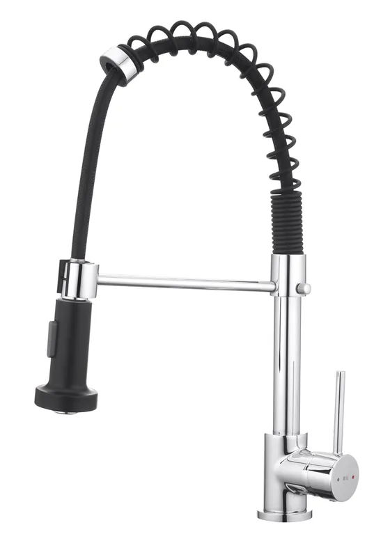 Mitigeur d‘évier chromé avec douchette noir Plimo ESSEBAGNO Offre Du Jour