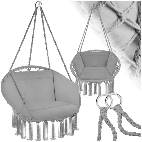 Petit Prix Fauteuil suspendu GRAZIA gris TECTAKE