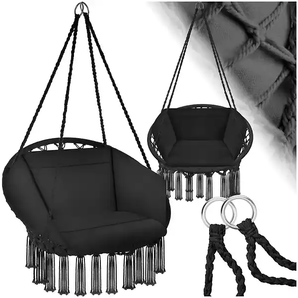Expédition Rapide Fauteuil suspendu GRAZIA noir TECTAKE