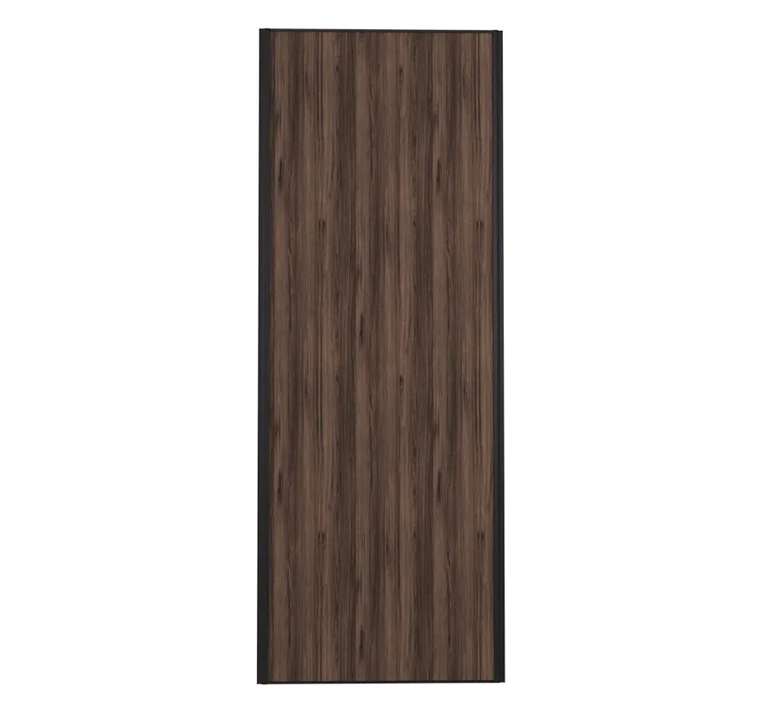 Offre Exclusive Porte de placard Noyer Fumé Profil noir H 248,5 x L 92,2 cm YNGENIO