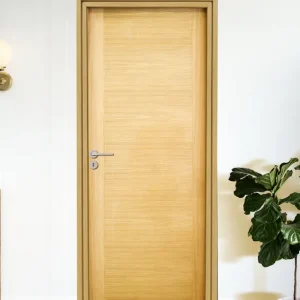 Bloc-porte fin de chantier postformé H.204 x l.73 cm décor plaqué chêne EQUINOXE poussant droit - SMIS Meilleur Prix