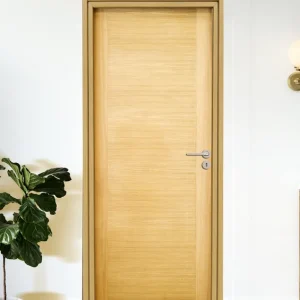 Bloc-porte fin de chantier postformé H.204 x l.73 cm décor plaqué chêne EQUINOXE poussant gauche - SMIS Bon Marché