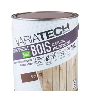Peinture spéciale bois acrylique - Cacao Satin - 2.5L VARIATECH Must-Have