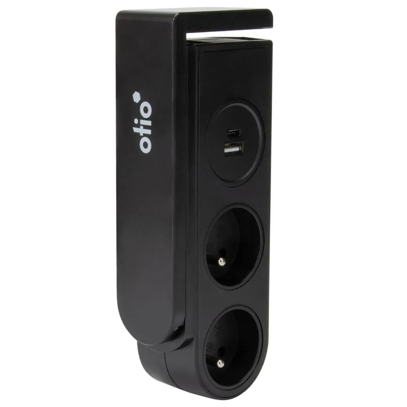 Multiprise 2 prises avec prise USB A et USB C à clipser 1,5m noir - Gekko Meilleur Prix