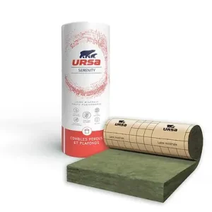 Pas Cher Laine de verre Revêtue kraft - Rouleau 5000x1200x200mm URSA