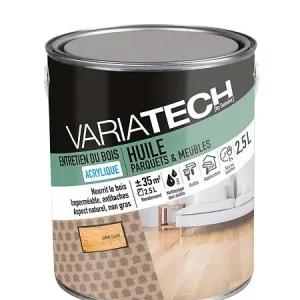 Huile pour parquet et meubles - Chêne clair - 2,5L VARIATECH Vente Directe