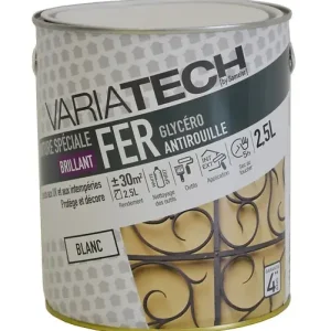 Peinture fer antirouille - Glycéro brillant Blanc - 2,5L VARIATECH Solde