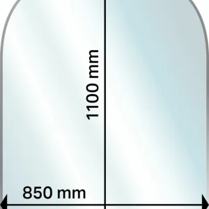 Offre Spéciale Plaque de sol en verre semi circulaire 110 x 85 cm ADURO