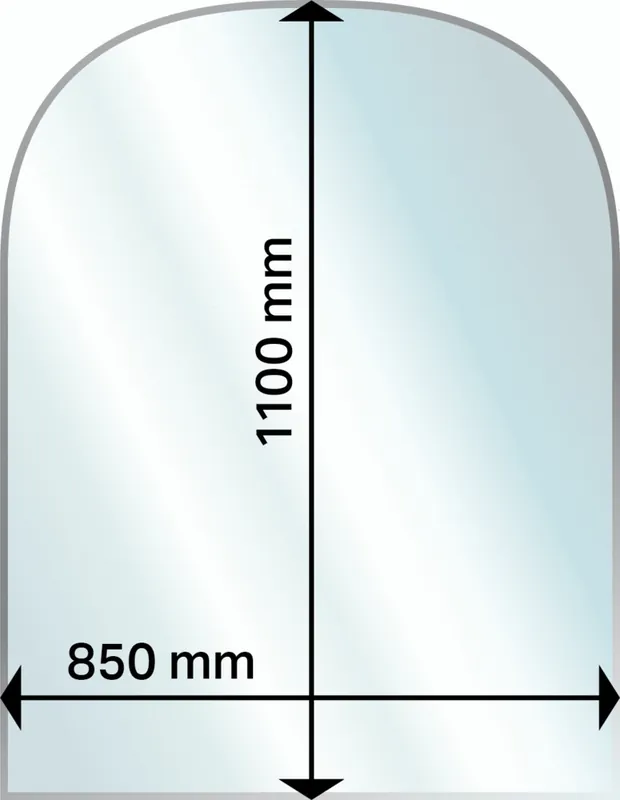 Offre Spéciale Plaque de sol en verre semi circulaire 110 x 85 cm ADURO