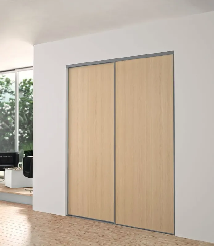 Porte de placard coulissante chêne blond H 2,50 m x L 0,614 m YKARIO Meilleure Vente