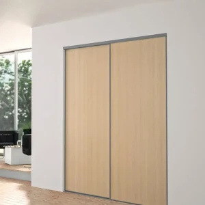 Prix Cassé Porte de placard coulissante chêne blond H 2,50 m x L 0,914 m YKARIO