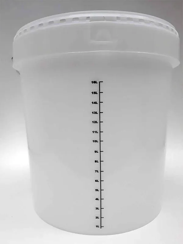 Seau rond blanc gradue 20l Populaire