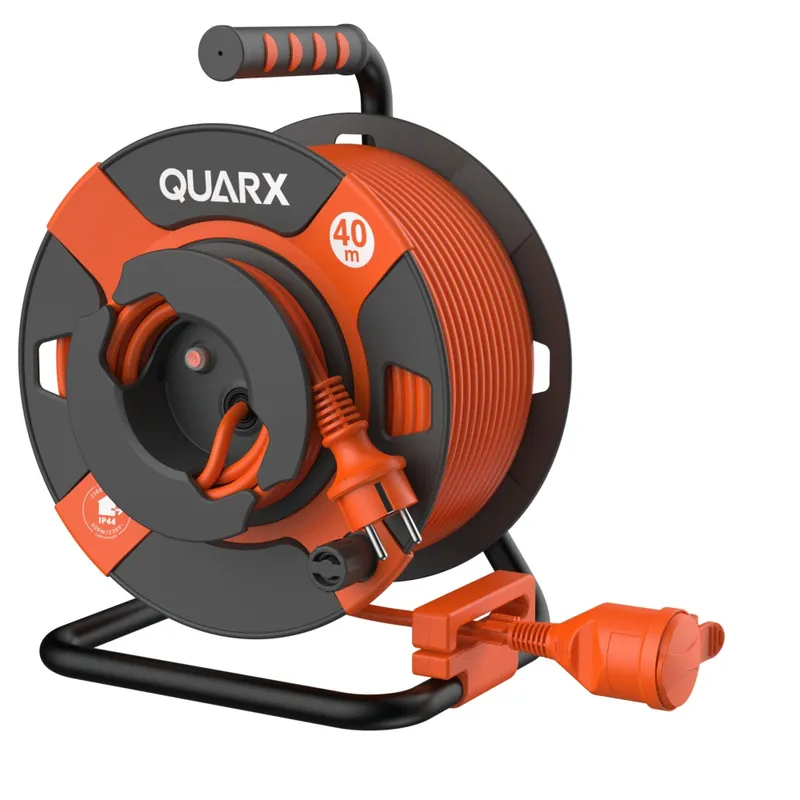 Enrouleur électrique 40m pour jardin IP44 noir/ orange - Quarx Achetez Aujourd'hui