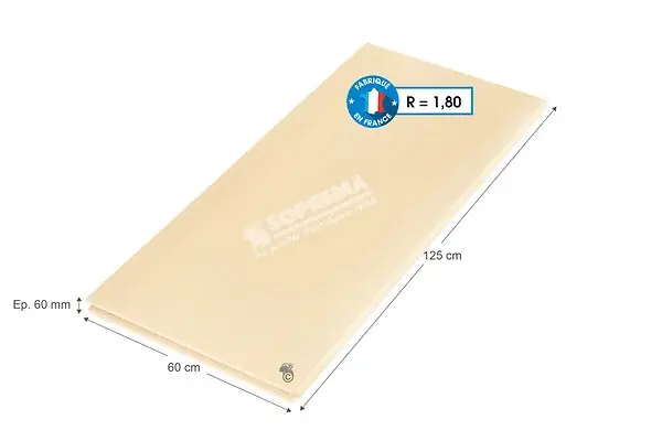 Panneau isolant XPS polystyrène extrudé - 125x60x6cm - R=1,8 SOPREMA Dernière Chance
