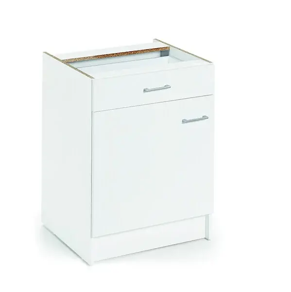 Expédié Aujourd'hui Meuble de cuisine avec porte et tiroir Laura - l60xH82cm GRUPOALVIC