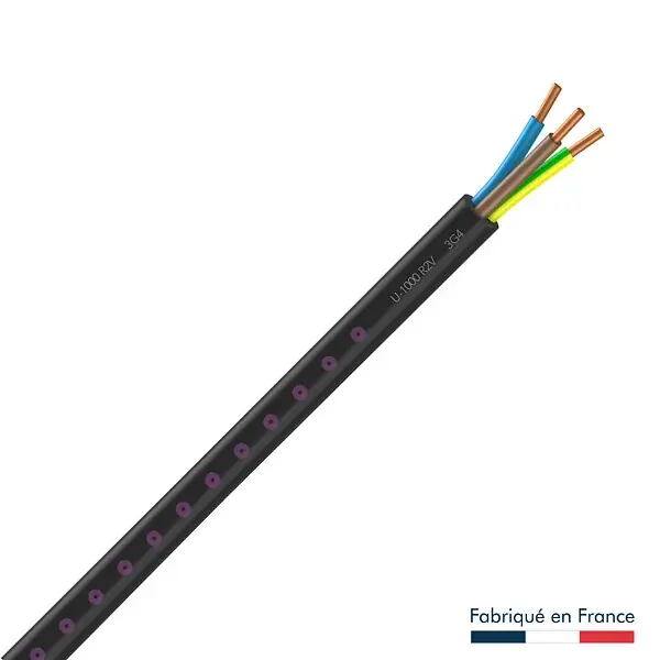 Must-Have Câble électrique rigide U-1000 R2V 3G4 cuivre - 50 m NEXANS
