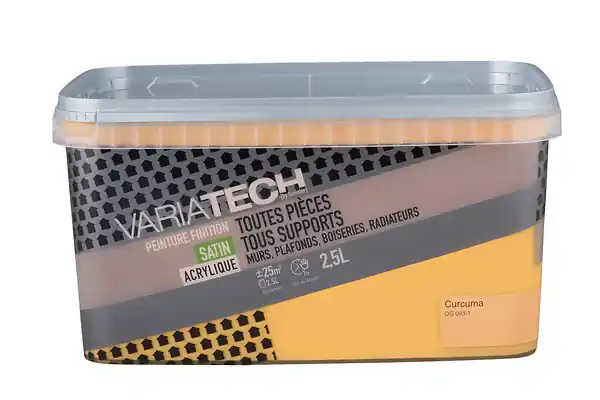 Peinture multi-supports satin - Curcuma - 2.5L VARIATECH Vente Flash