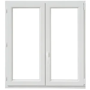 Achat Immédiat Fenêtre 2 vantaux double vitrage PVC - Blanc - 185x110cm