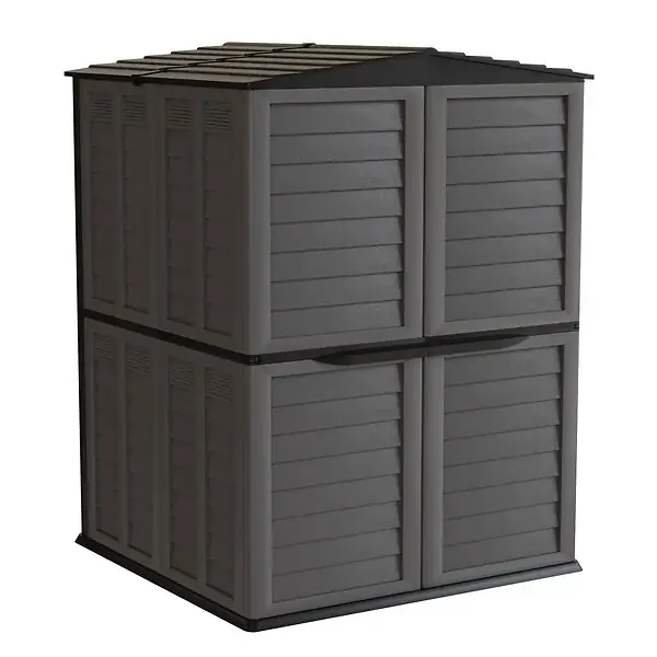 Top Vente Abri de Jardin Extérieur 5500L Gris Anthracite - Polypropylène 151x208x200 - Cabanon de jardin Plancher intégré ARTPLAST