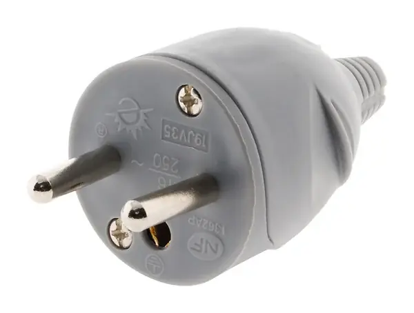 Haute Qualité Fiche électrique mâle 2P+T - Gris - 16A ZENITECH