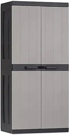 Armoire haute - Résine - Gris et noir - 89x54x190cm TOOMAX Vente Directe