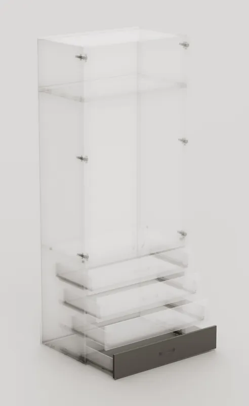 Nouvel Arrivage Façade tiroir Creo extérieur graphite 188 x 998 mm OFITRES