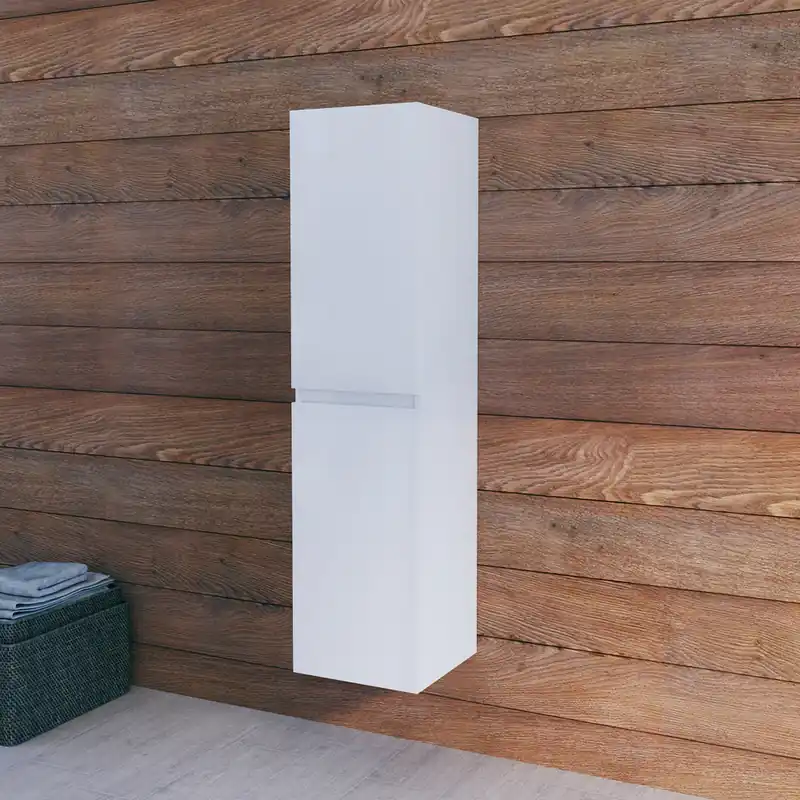 Colonne de salle de bains Gaya 2 portes L30 x H120 x P30 cm MDF blanc Solde