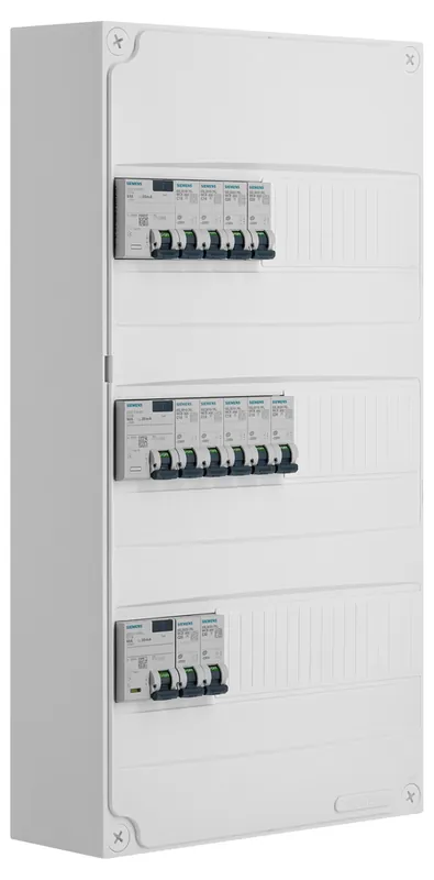 Tableau électrique pré-équipé 3 rangées pour logement T2 à T4 SIEMENS Satisfait Ou Remboursé
