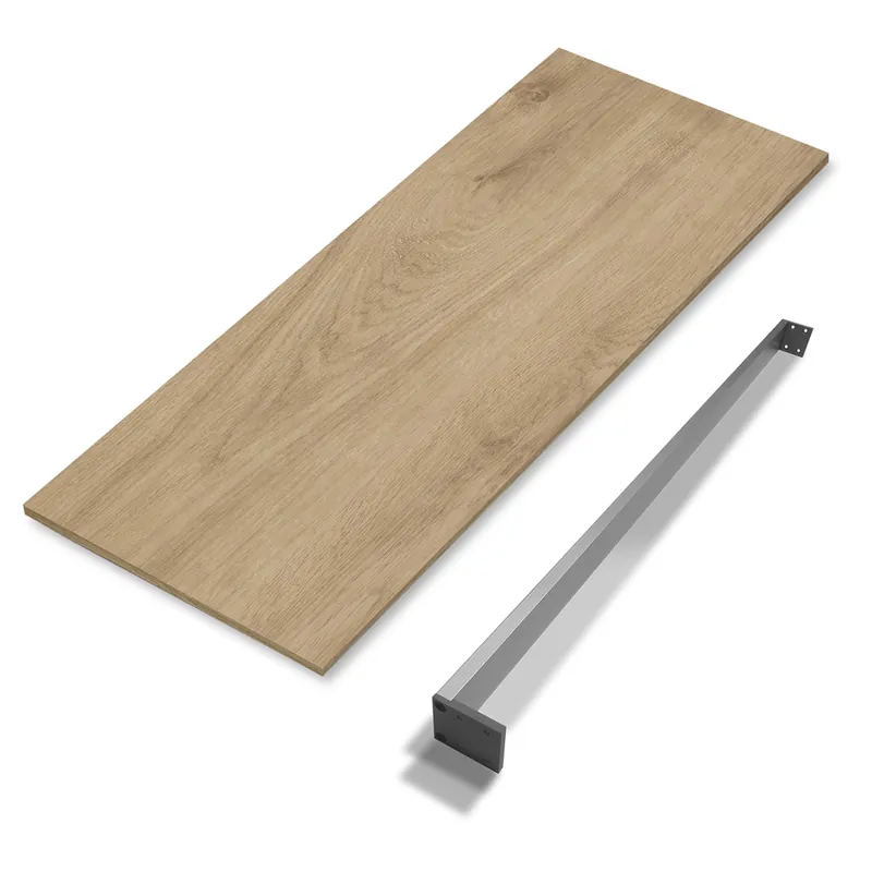 Commander Vite Plateau de salle de bains Thana avec renfort L60 x H1,6 x P46 cm panneau de particules chêne naturel