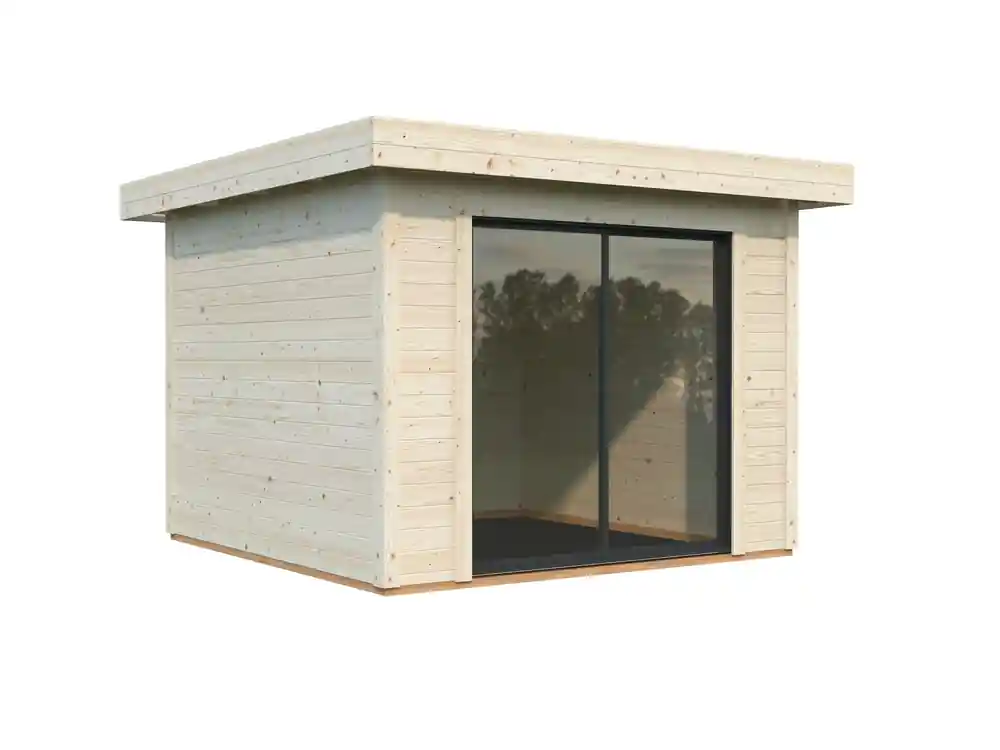 Commande En Gros Studio de jardin en bois naturel Lydia - ép.28 mm - 11,5 m² hors-tout - Livraison à domicile incluse - WHITE WOOD