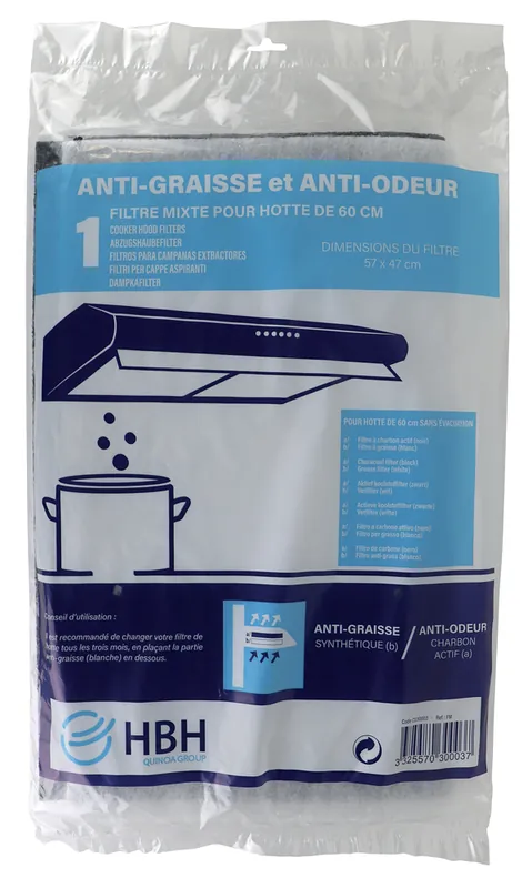 Filtre synthétique anti graisse et anti odeur au charbon actif pour hotte hotte AUTOGYRE Expédié Aujourd'hui