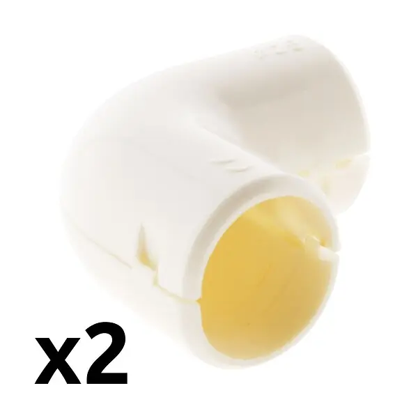 Lot de 2 équerres IRL Ø25mm - Blanc - Zenitech Meilleure Vente