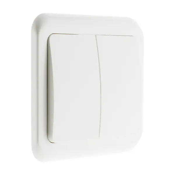 Interrupteur double encastré Antaria - Blanc - Zenitech Jusqu'à Épuisement Des Stocks