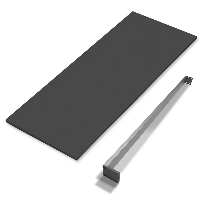 Solde Plateau de salle de bains Thana avec renfort L80 x H1,6 x P46 cm panneau de particules anthracite mat