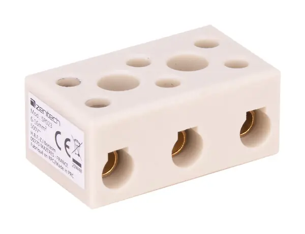 Borne stéatite tripolaire 6 à 16mm² - Zenitech Offre Du Jour