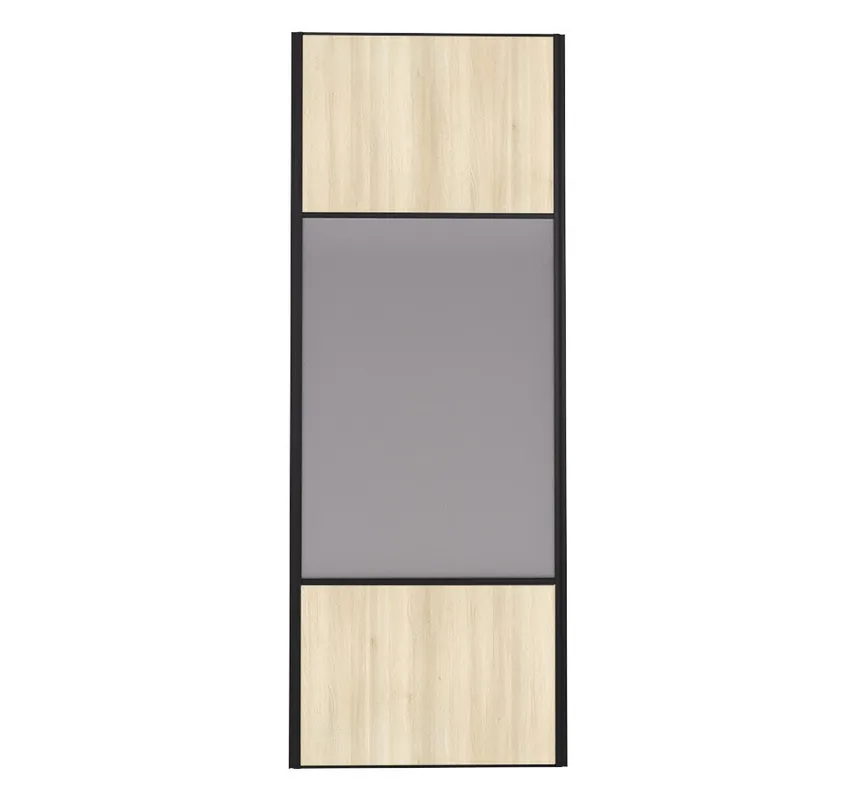 Affaire À Saisir Porte de placard Miroir et Acacia Crème Profil noir H 248,5 x L 92,2 cm YNGENIO