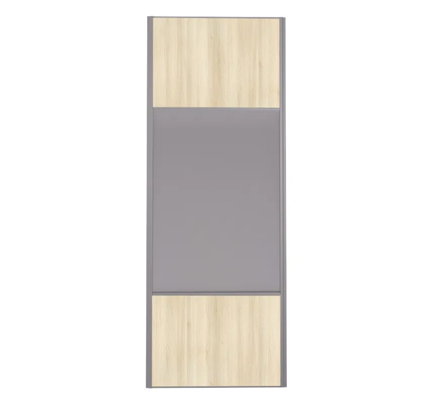 Produit De Marque Porte de placard Miroir et Acacia Crème Profil gris H 248,5 x L 92,2 cm YNGENIO