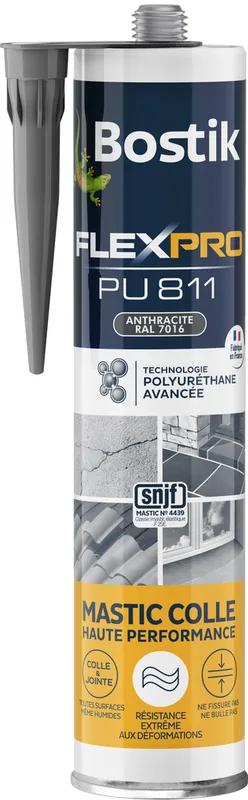 Mastic Colle FlexPRO PU811 Anthracite 300 ml BOSTIK Certifié