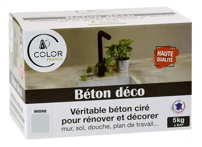 Béton déco Varsovie Gris Bleu clair 5kg COLOR FRANCE Satisfait Ou Remboursé