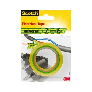 Paiement Sécurisé Ruban isolant électrique PVC - Vert et Jaune - 10m 3M SCOTCH