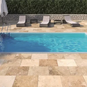 Carrelage de sol extérieur effet travertin ANTIC GRIP ép 10 mm 40 x 60 cm paquet de 1,20 m² PAREFEUILLE Authentique