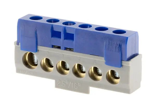 Bornier neutre 6 connexions - Bleu - Thomson Prix Choc