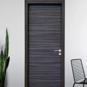 Bloc-porte fin de chantier postformé H.204 x l.73 cm décor mélanimé EBENE poussant gauche - SMIS Prix Choc
