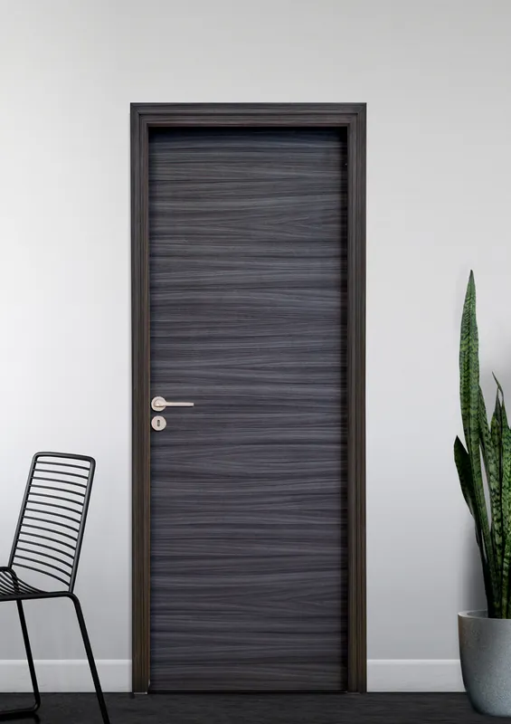 Bloc-porte fin de chantier postformé H.204 x l.73 cm décor mélanimé EBENE poussant droit - SMIS Produit De Marque