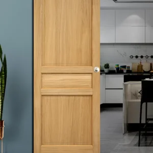 Porte coulissante 3 panneaux placage chêne largeur 83 cm SMIS Commande En Gros