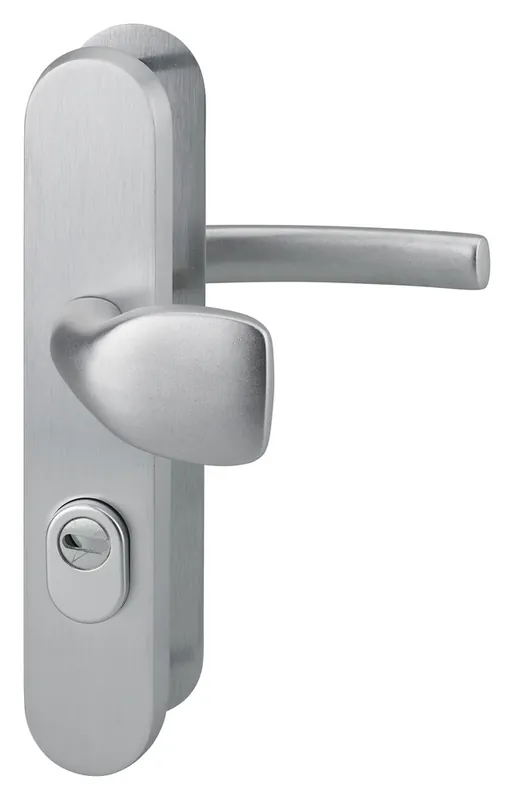 Livraison Express Poignées de porte sur plaques palières à cylindre aluminium gris anodisé F1 THIRARD