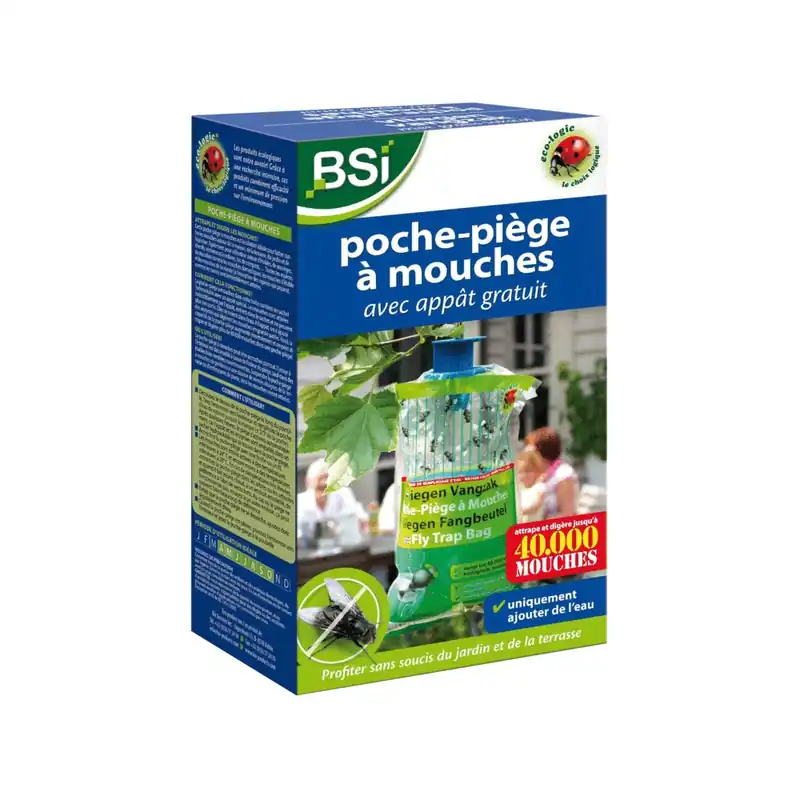 Poche piège à mouches réutilisable avec appât écologique Fly Attract - BSI Seulement Aujourd'hui