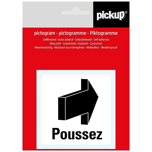 Retour Gratuit Picto 7.5x7.5cm Poussez PICKUP