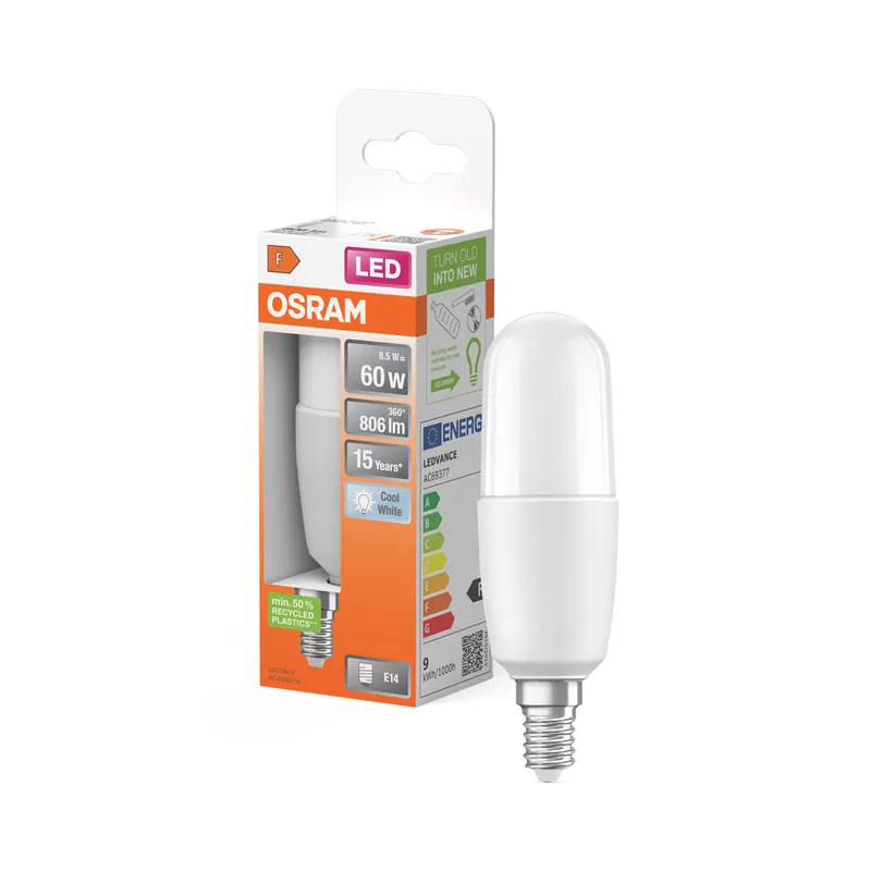 Prix Choc Ampoule LED Stick E14 Dépolie 8W=806 lumens blanc neutre OSRAM