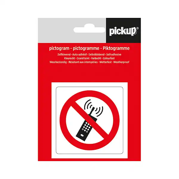 Picto 7.5x7.5cm interdit Téléphone portable PICKUP Nouvel Arrivage